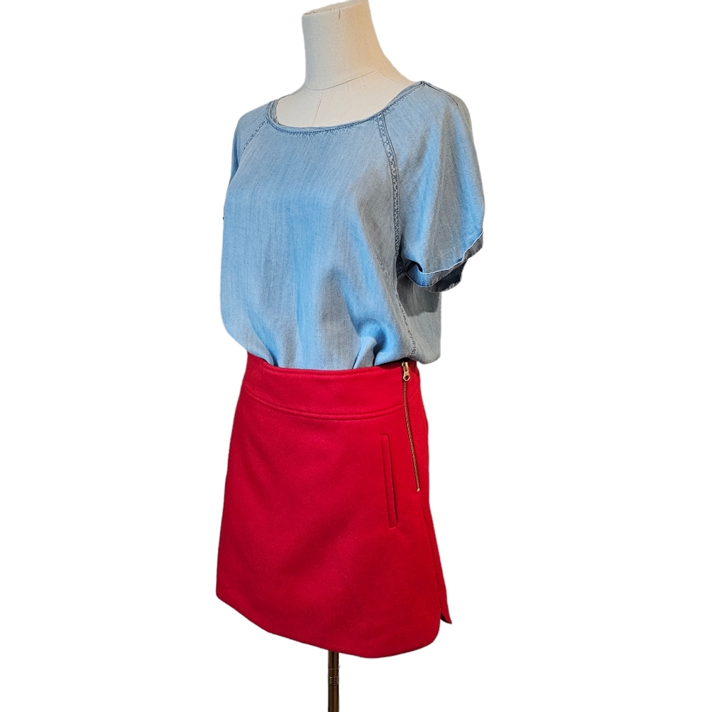 J.Crew Red Wool Skirt, Size 4